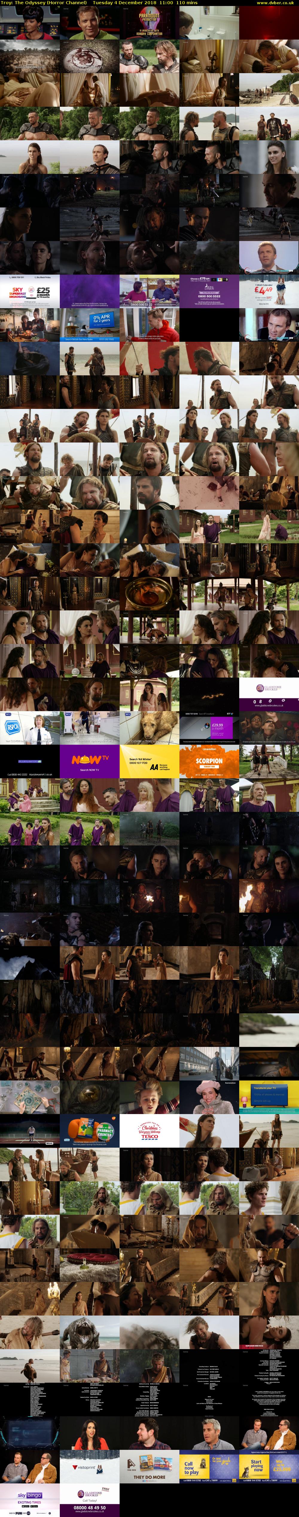 Troy: The Odyssey (Horror Channel) Tuesday 4 December 2018 11:00 - 12:50