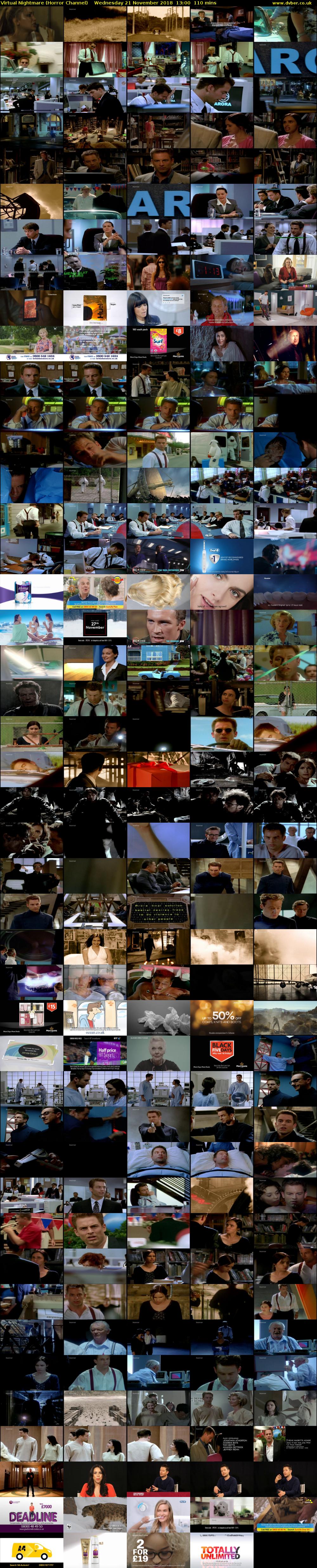 Virtual Nightmare (Horror Channel) Wednesday 21 November 2018 13:00 - 14:50