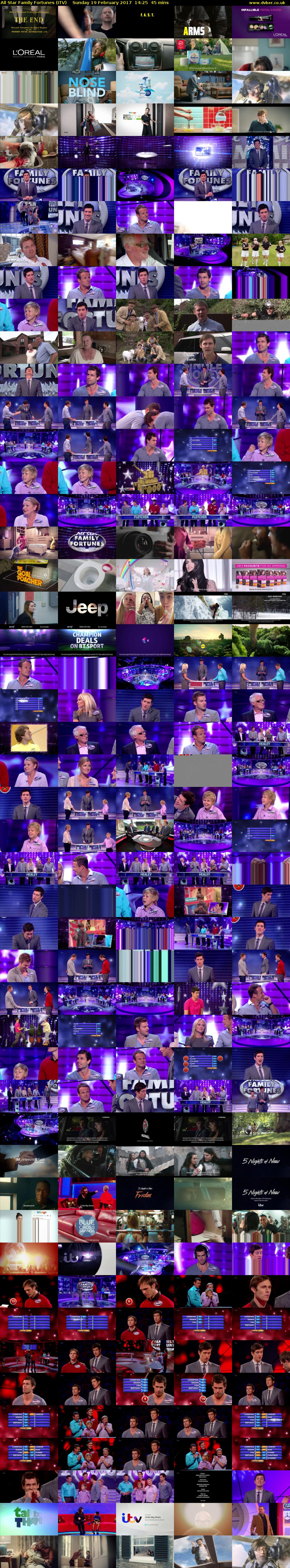 All Star Family Fortunes (ITV) Sunday 19 February 2017 14:25 - 15:10