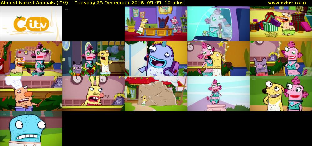 Almost Naked Animals (ITV) Tuesday 25 December 2018 05:45 - 05:55