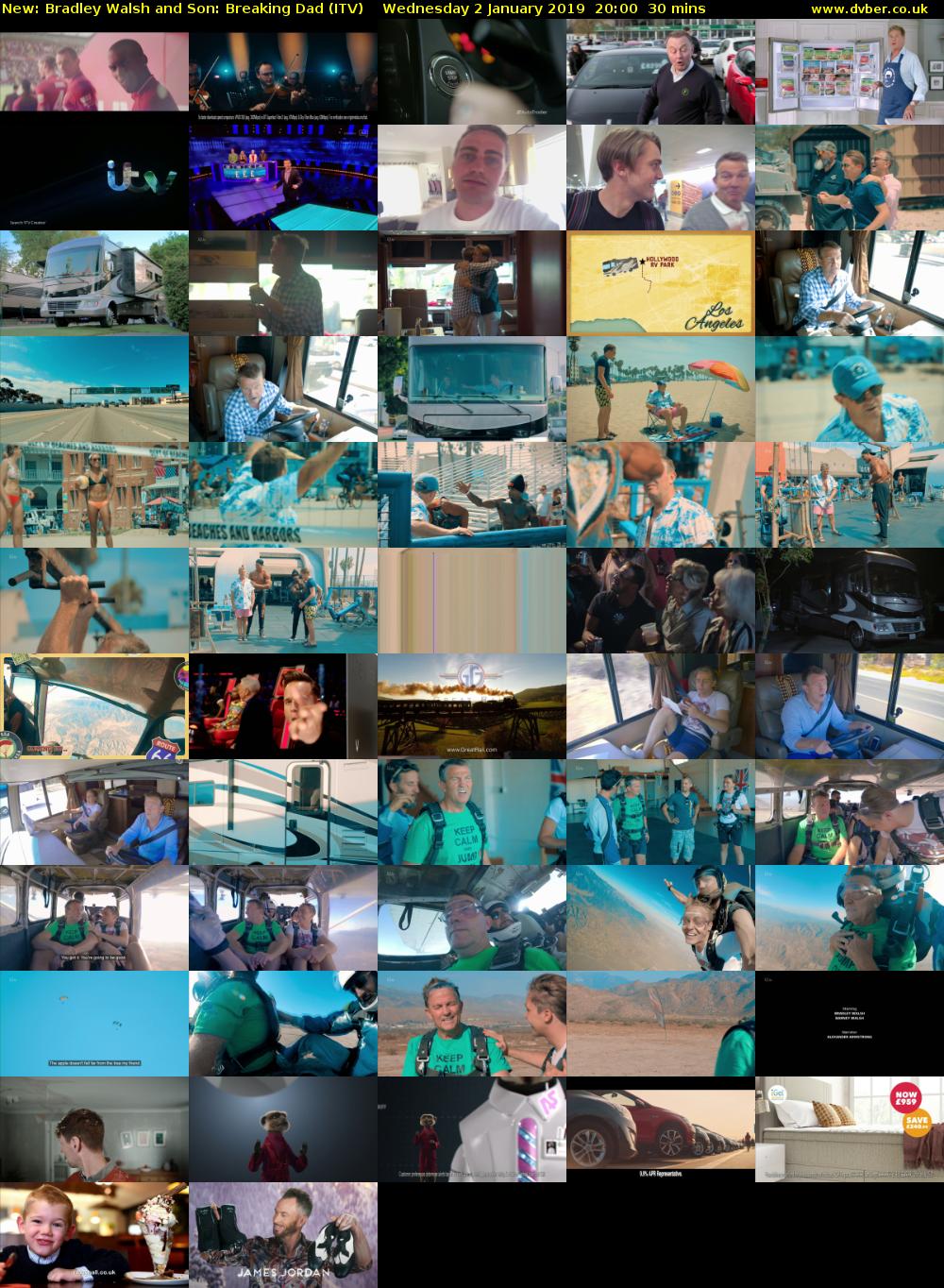 Bradley Walsh and Son: Breaking Dad (ITV) Wednesday 2 January 2019 20:00 - 20:30