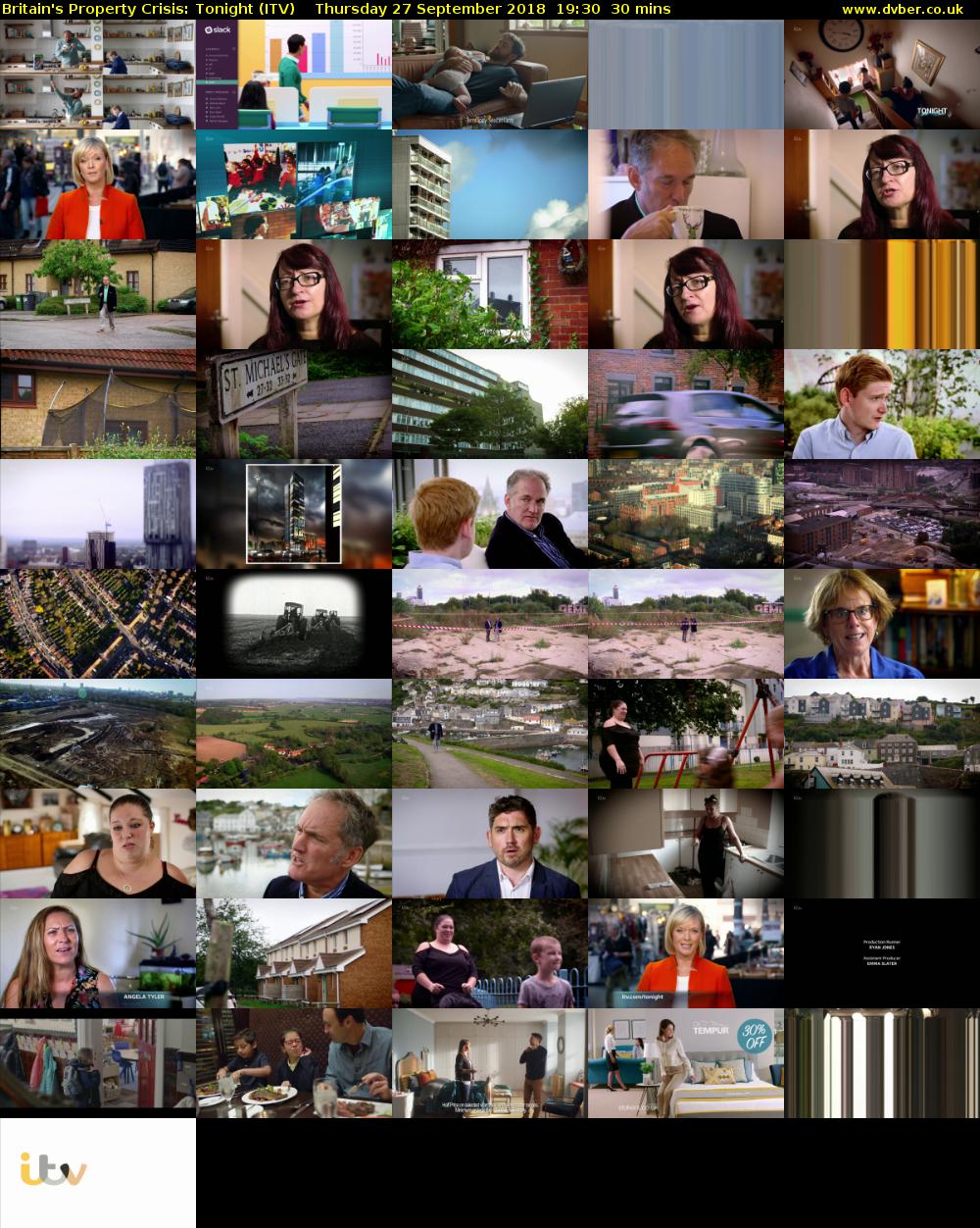Britain's Property Crisis: Tonight (ITV) Thursday 27 September 2018 19:30 - 20:00