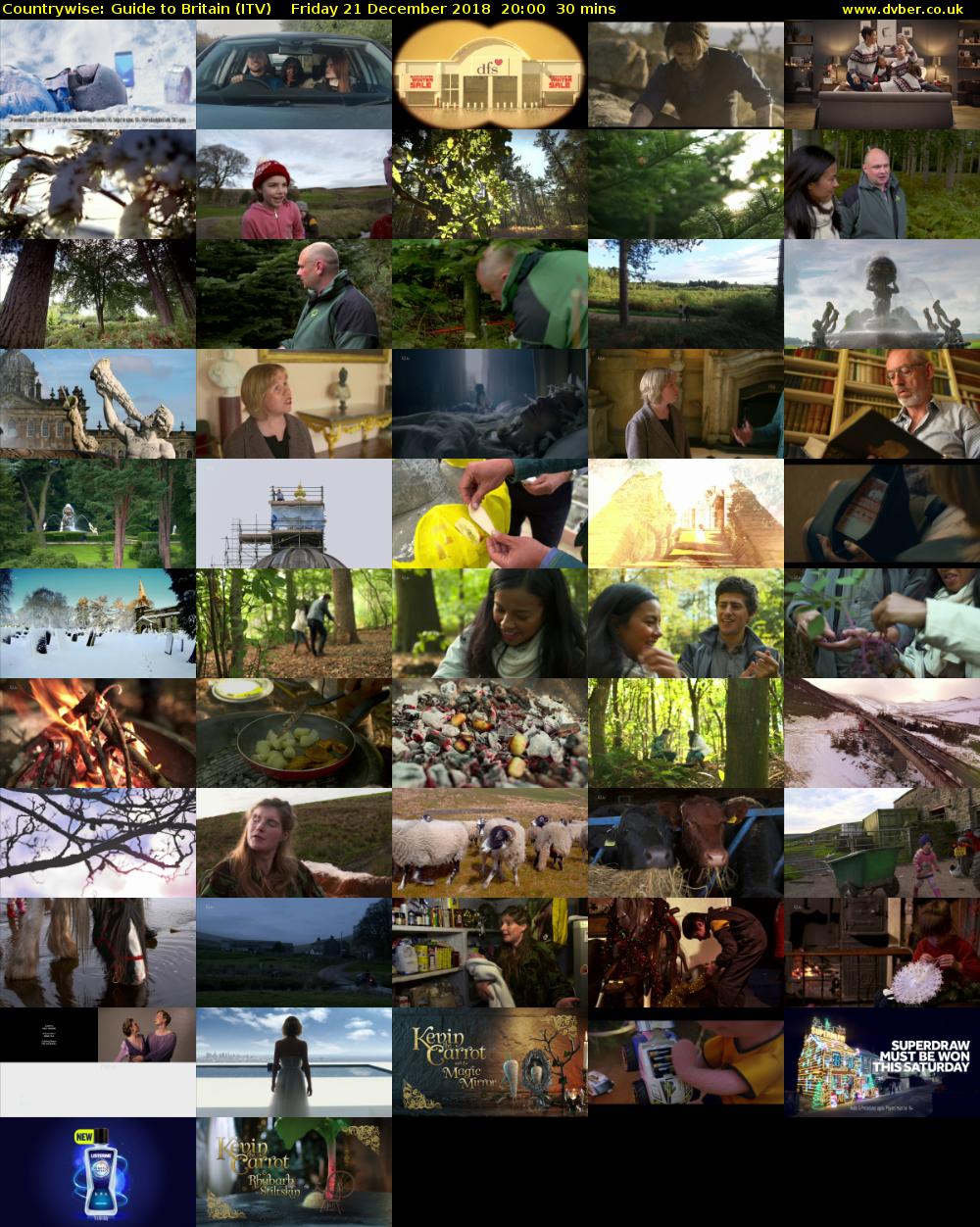 Countrywise: Guide to Britain (ITV) Friday 21 December 2018 20:00 - 20:30