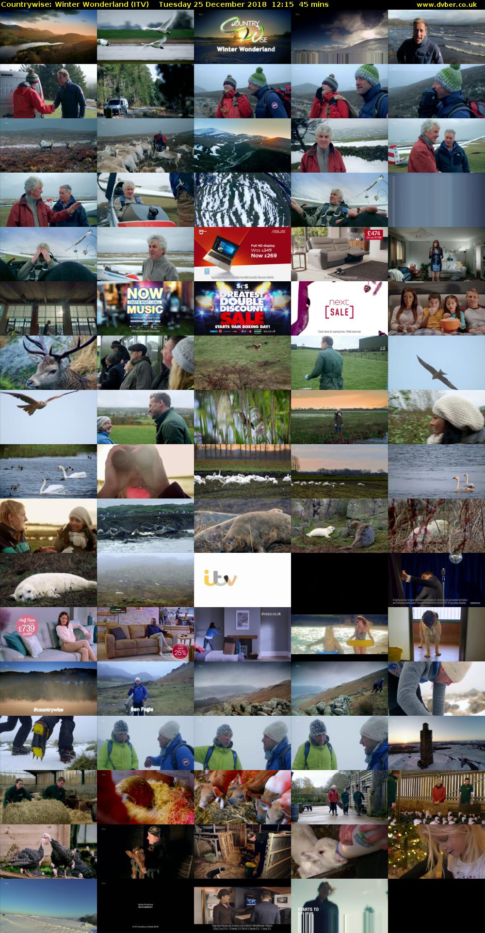 Countrywise: Winter Wonderland (ITV) Tuesday 25 December 2018 12:15 - 13:00