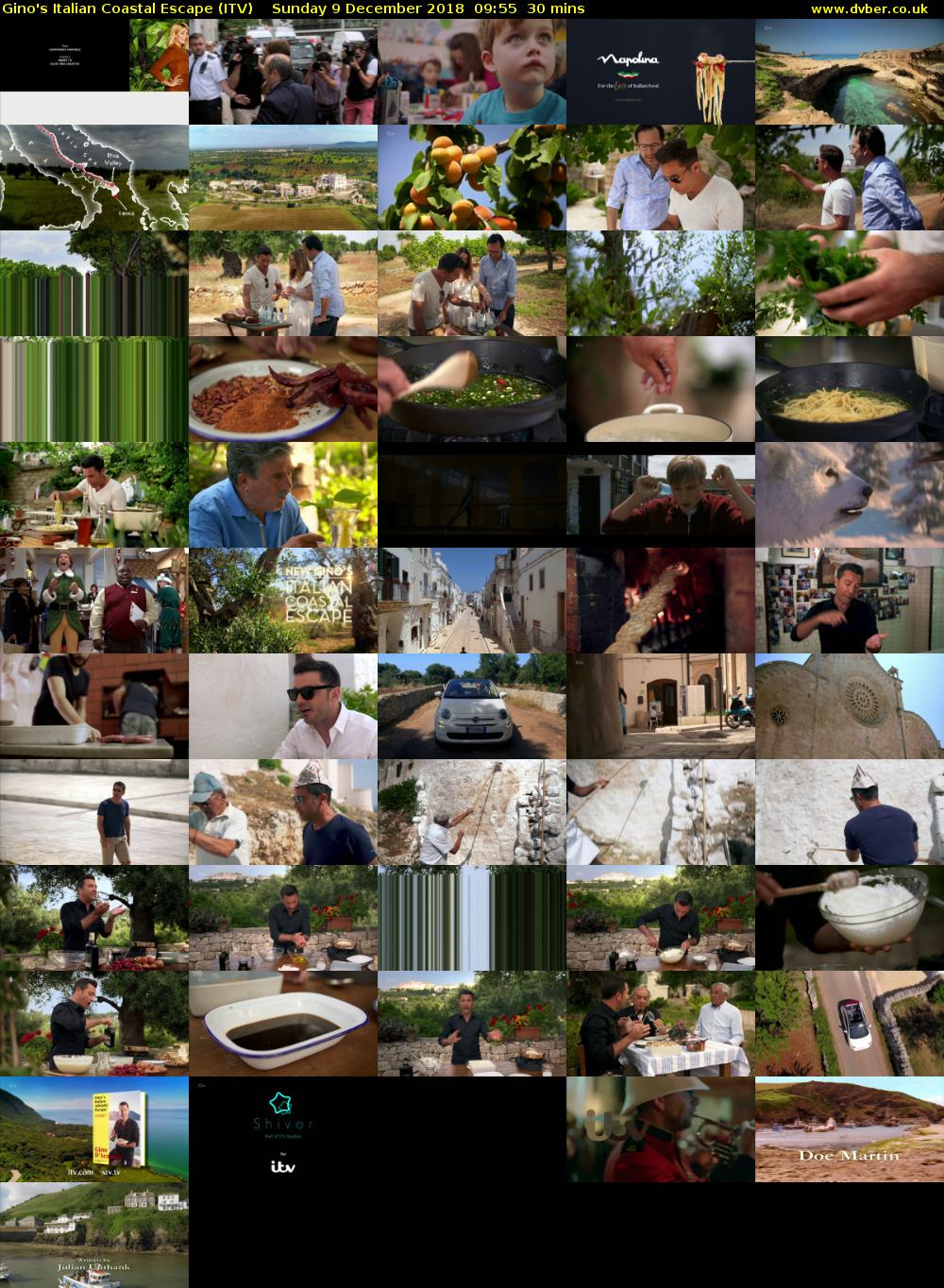 Gino's Italian Coastal Escape (ITV) Sunday 9 December 2018 09:55 - 10:25