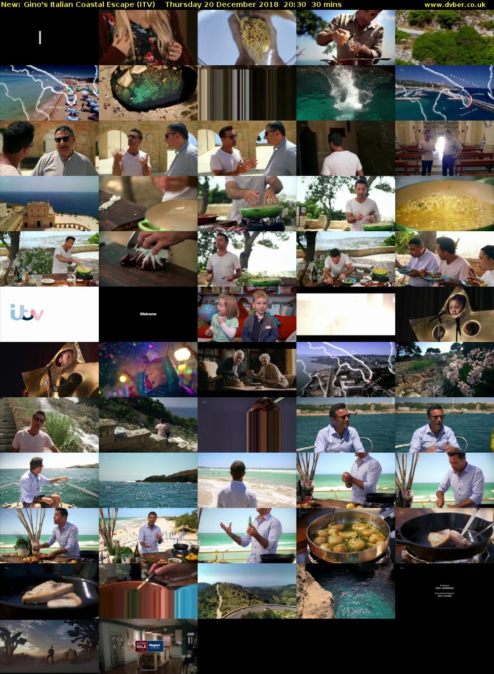 Gino's Italian Coastal Escape (ITV) Thursday 20 December 2018 20:30 - 21:00