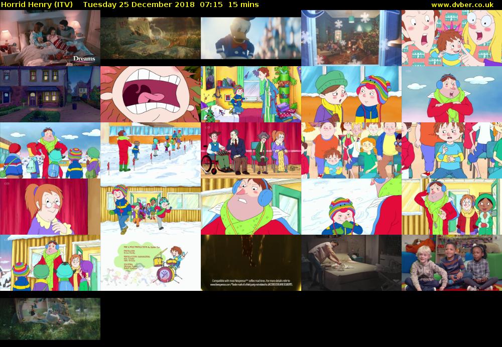 Horrid Henry (ITV) Tuesday 25 December 2018 07:15 - 07:30