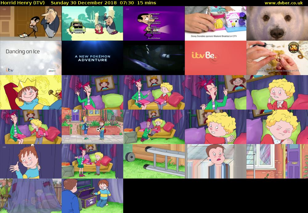 Horrid Henry (ITV) Sunday 30 December 2018 07:30 - 07:45