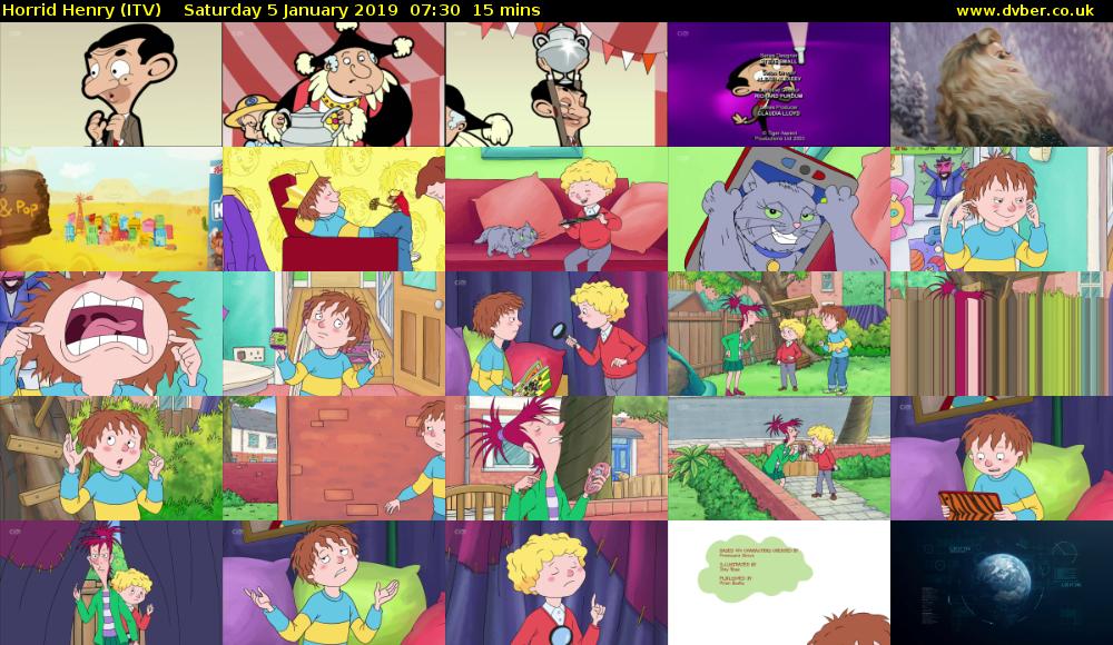 Horrid Henry (ITV) Saturday 5 January 2019 07:30 - 07:45