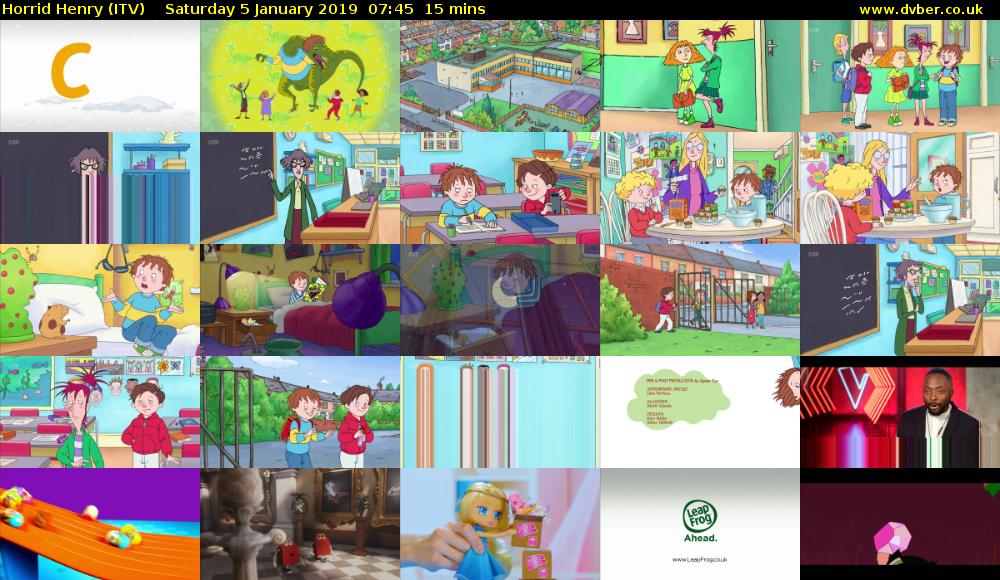 Horrid Henry (ITV) Saturday 5 January 2019 07:45 - 08:00