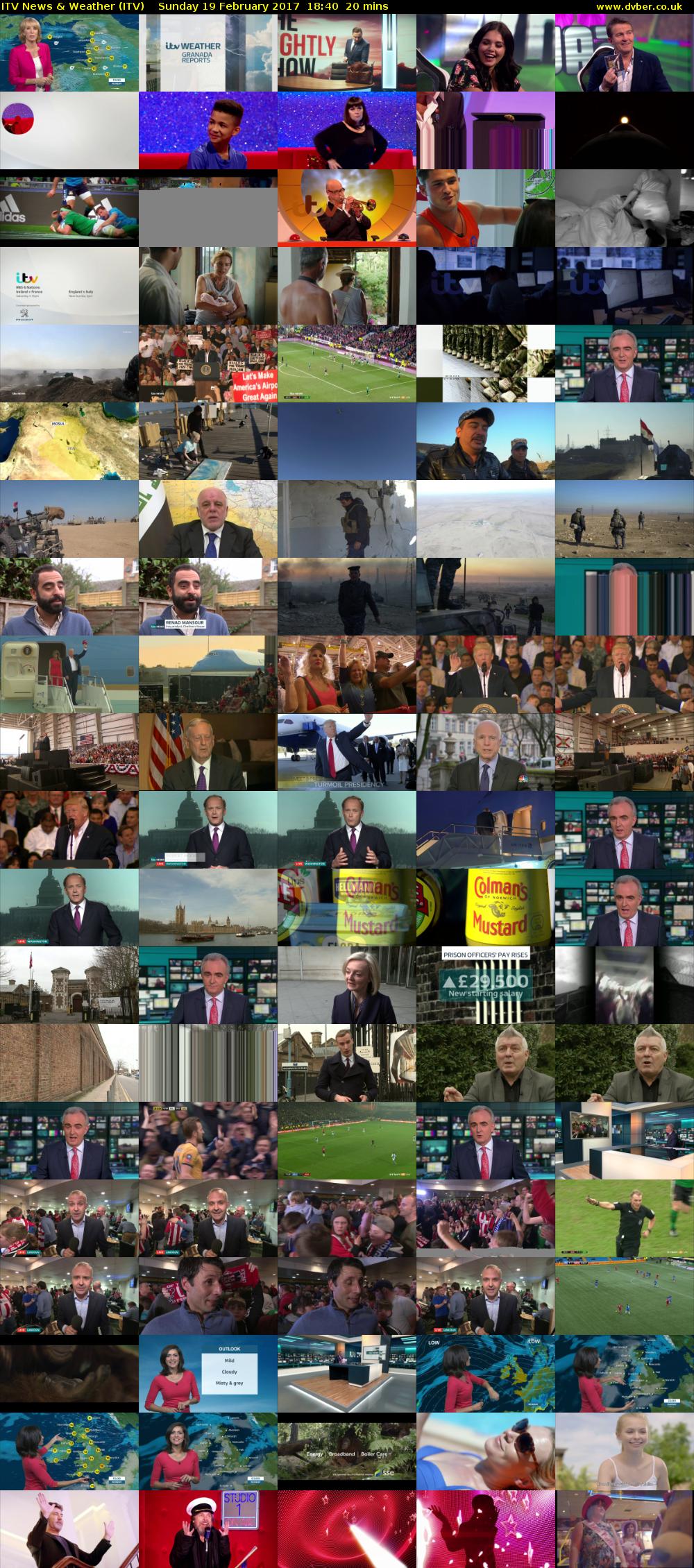 ITV News & Weather (ITV) Sunday 19 February 2017 18:40 - 19:00