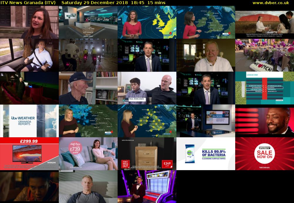 ITV News Granada (ITV) Saturday 29 December 2018 18:45 - 19:00