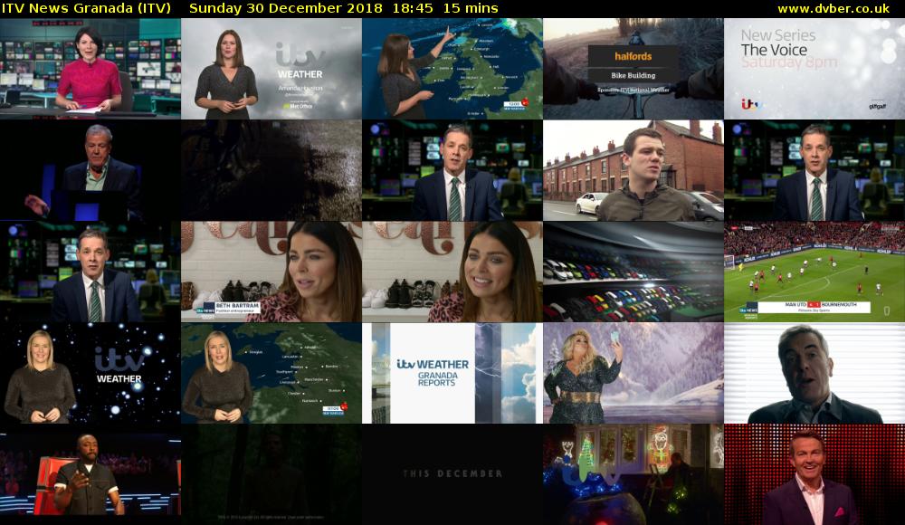 ITV News Granada (ITV) Sunday 30 December 2018 18:45 - 19:00