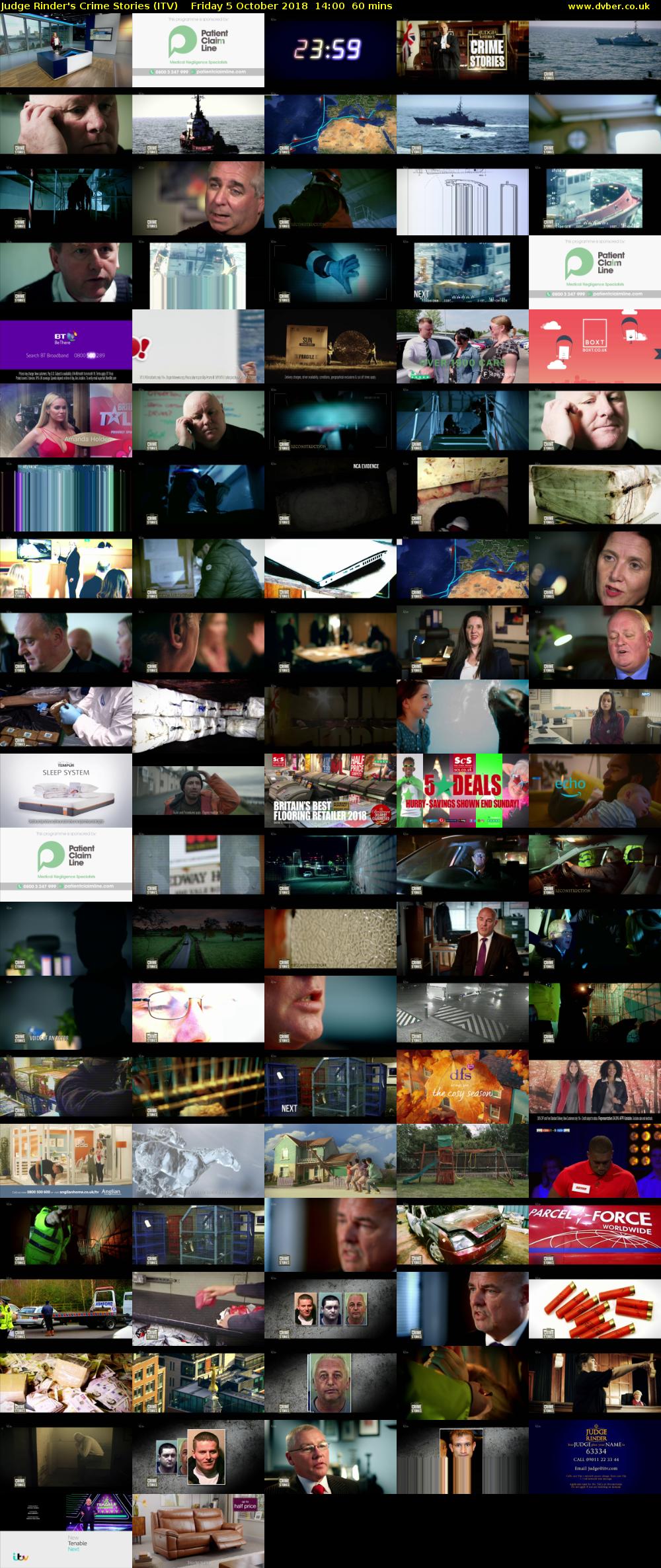 Judge Rinder's Crime Stories (ITV) Friday 5 October 2018 14:00 - 15:00