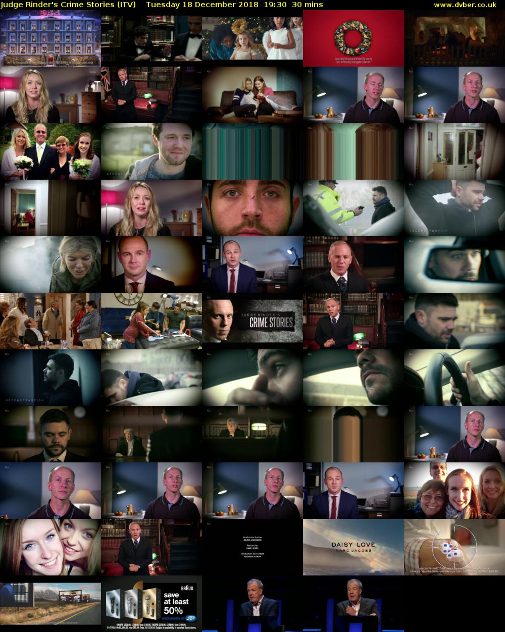 Judge Rinder's Crime Stories (ITV) Tuesday 18 December 2018 19:30 - 20:00