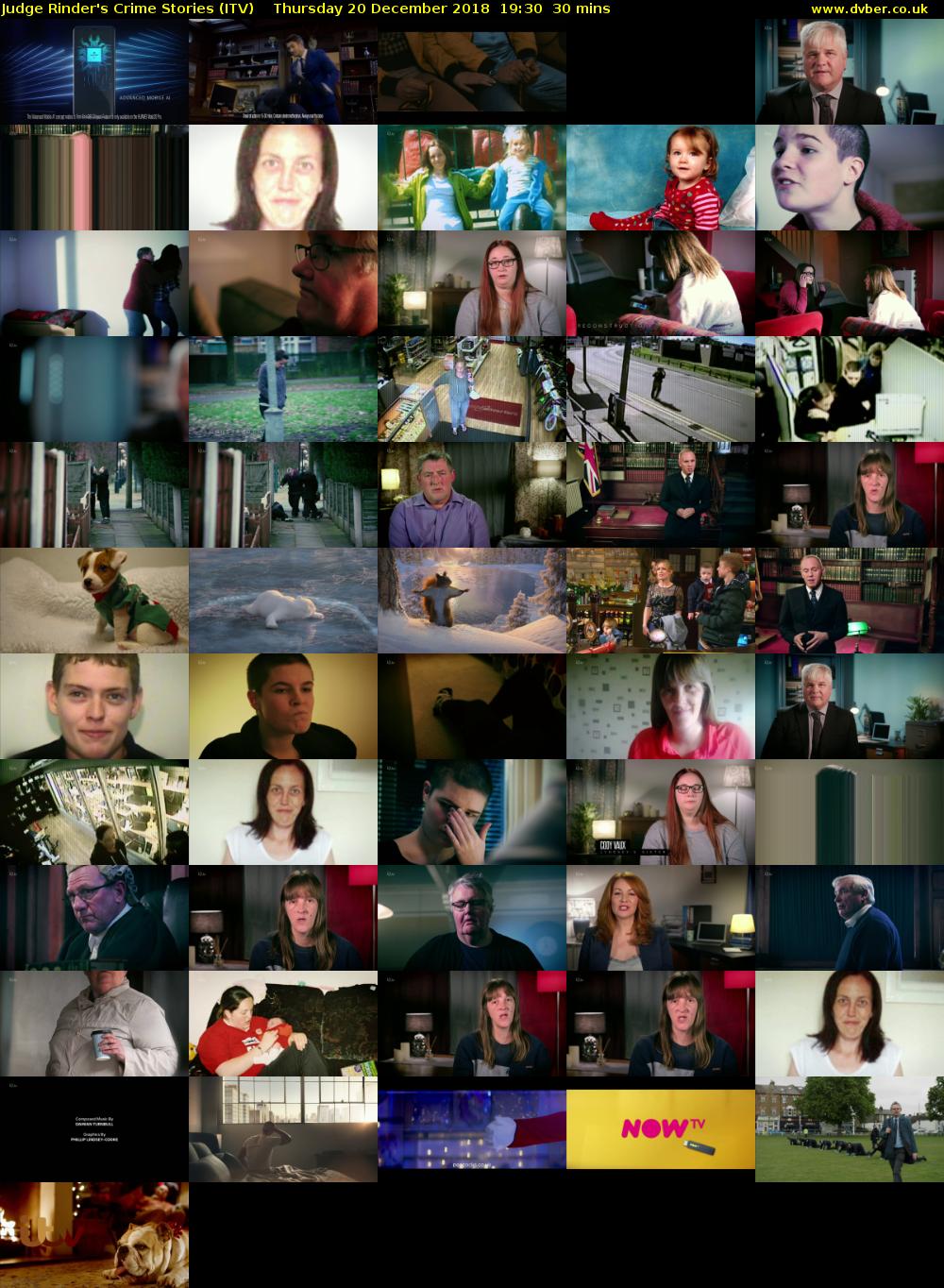 Judge Rinder's Crime Stories (ITV) Thursday 20 December 2018 19:30 - 20:00