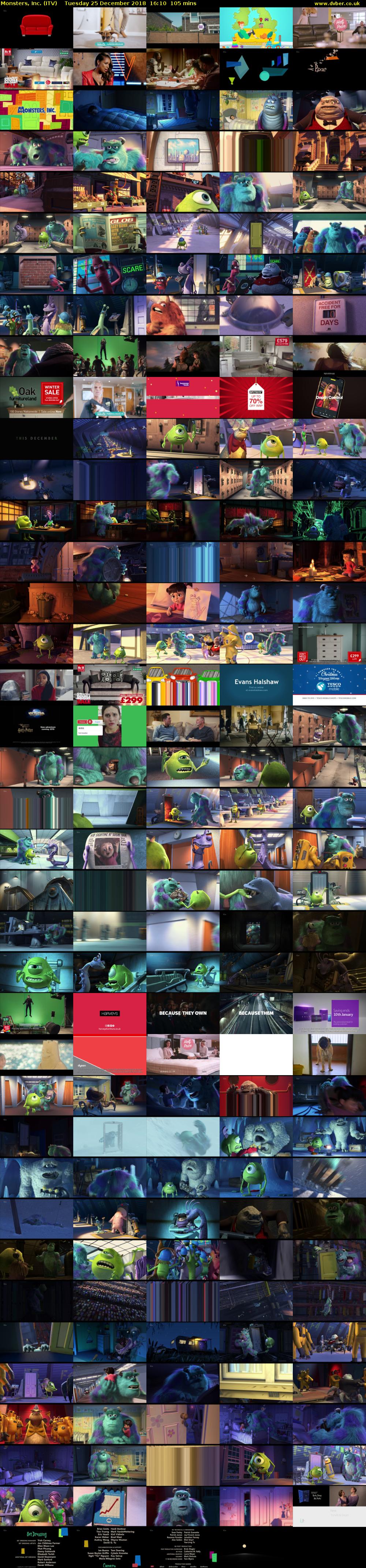 Monsters, Inc. (ITV) Tuesday 25 December 2018 16:10 - 17:55