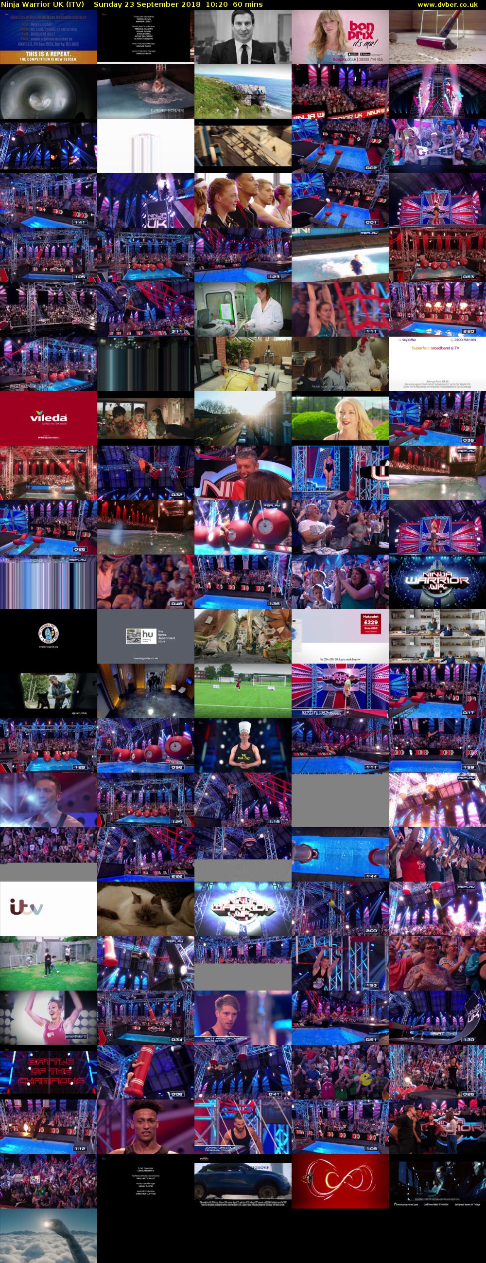Ninja Warrior UK (ITV) Sunday 23 September 2018 10:20 - 11:20