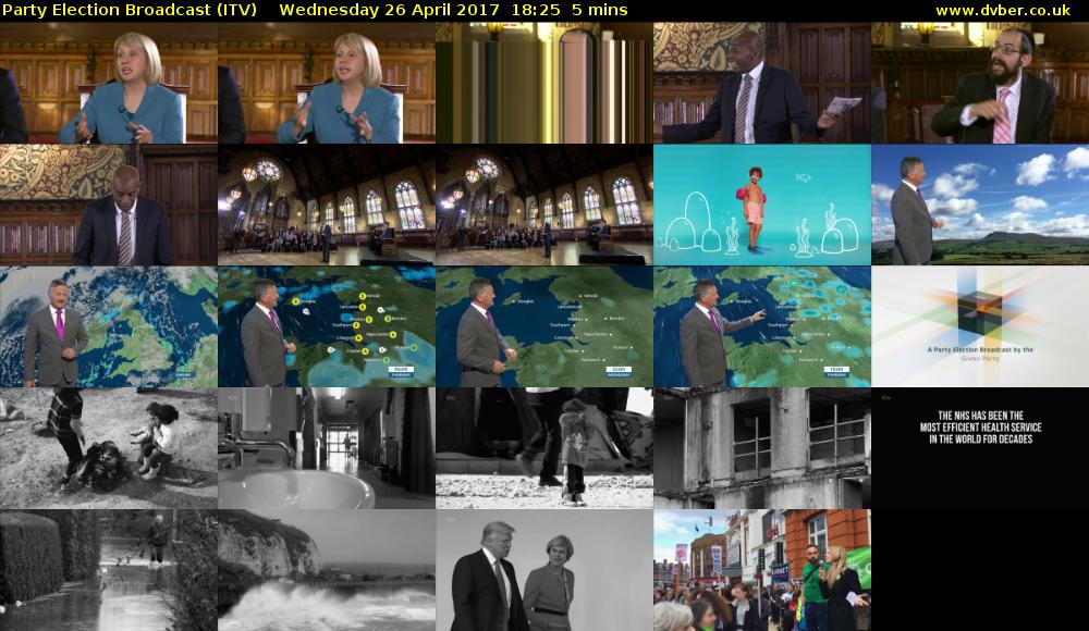 Party Election Broadcast (ITV) Wednesday 26 April 2017 18:25 - 18:30