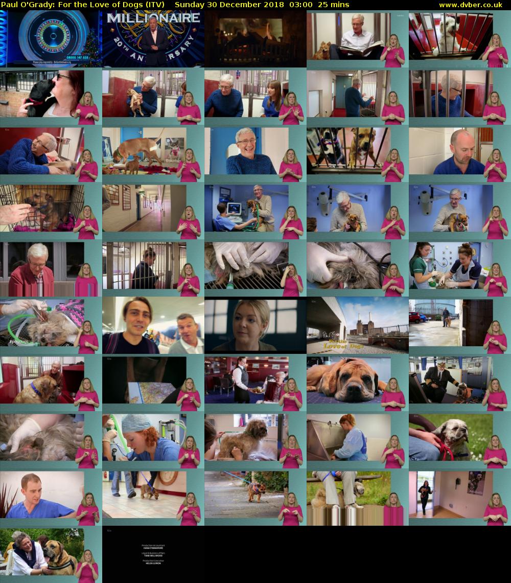 Paul O'Grady: For the Love of Dogs (ITV) Sunday 30 December 2018 03:00 - 03:25