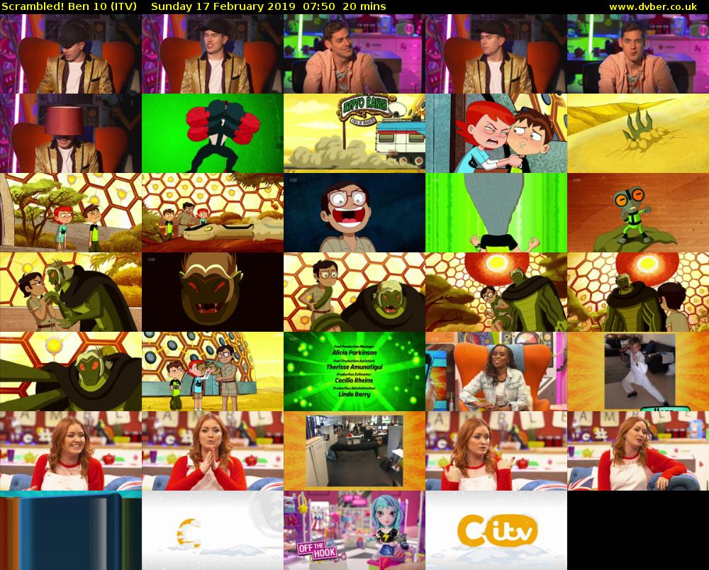Scrambled! Ben 10 (ITV) Sunday 17 February 2019 07:50 - 08:10