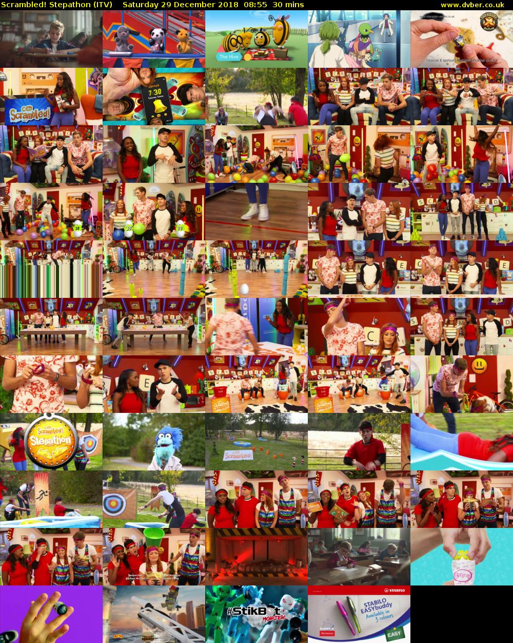 Scrambled! Stepathon (ITV) Saturday 29 December 2018 08:55 - 09:25