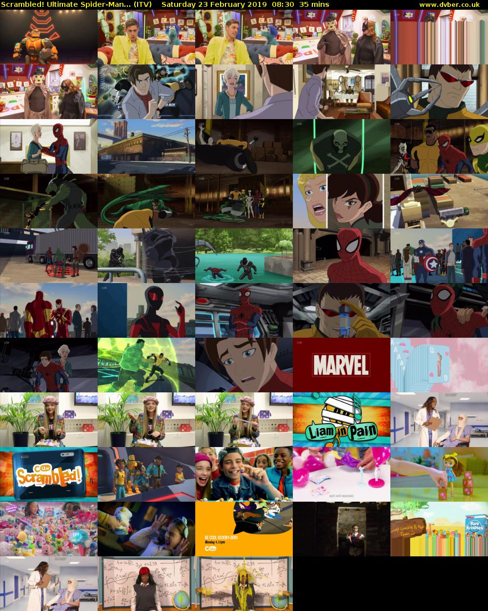 Scrambled! Ultimate Spider-Man... (ITV) Saturday 23 February 2019 08:30 - 09:05