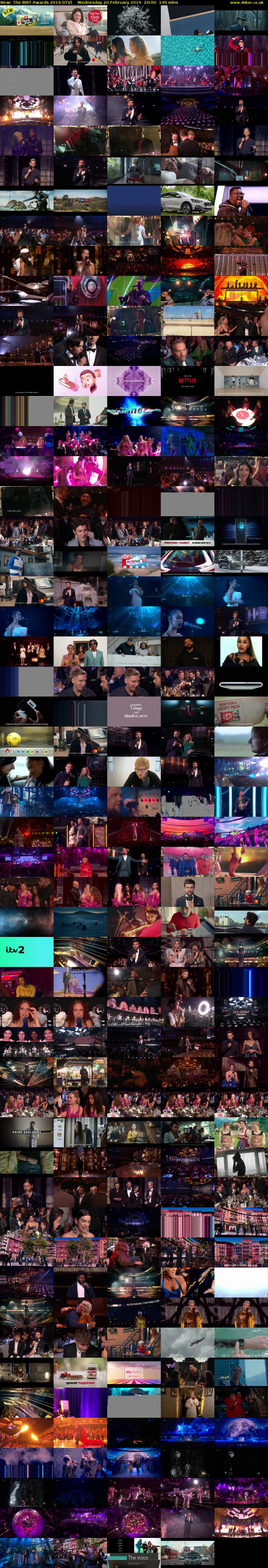 The BRIT Awards 2019 (ITV) Wednesday 20 February 2019 20:00 - 22:20