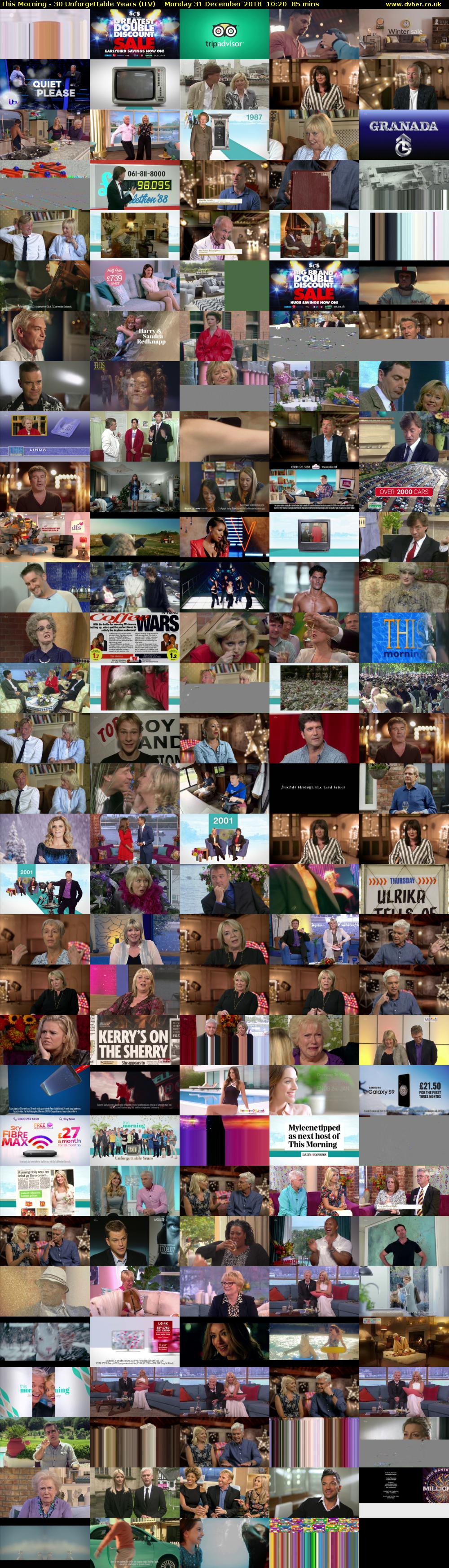 This Morning - 30 Unforgettable Years (ITV) Monday 31 December 2018 10:20 - 11:45