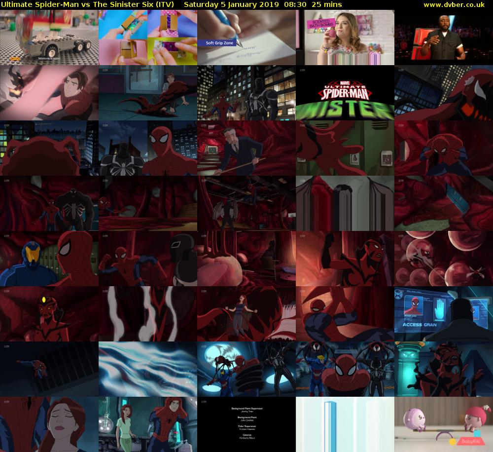 Ultimate Spider-Man vs The Sinister Six (ITV) Saturday 5 January 2019 08:30 - 08:55