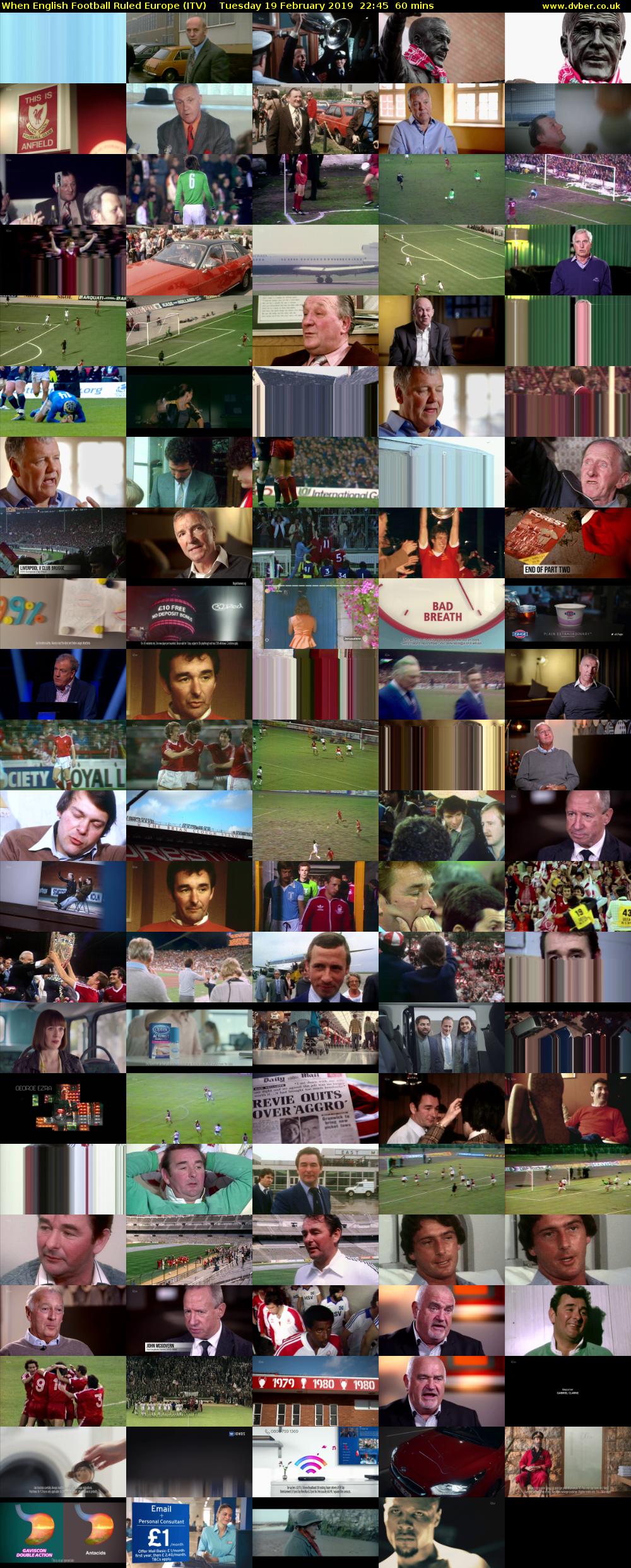 When English Football Ruled Europe (ITV) Tuesday 19 February 2019 22:45 - 23:45