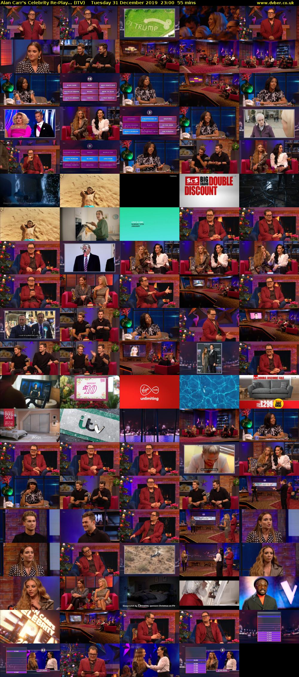 Alan Carr's Celebrity Re-Play... (ITV) Tuesday 31 December 2019 23:00 - 23:55