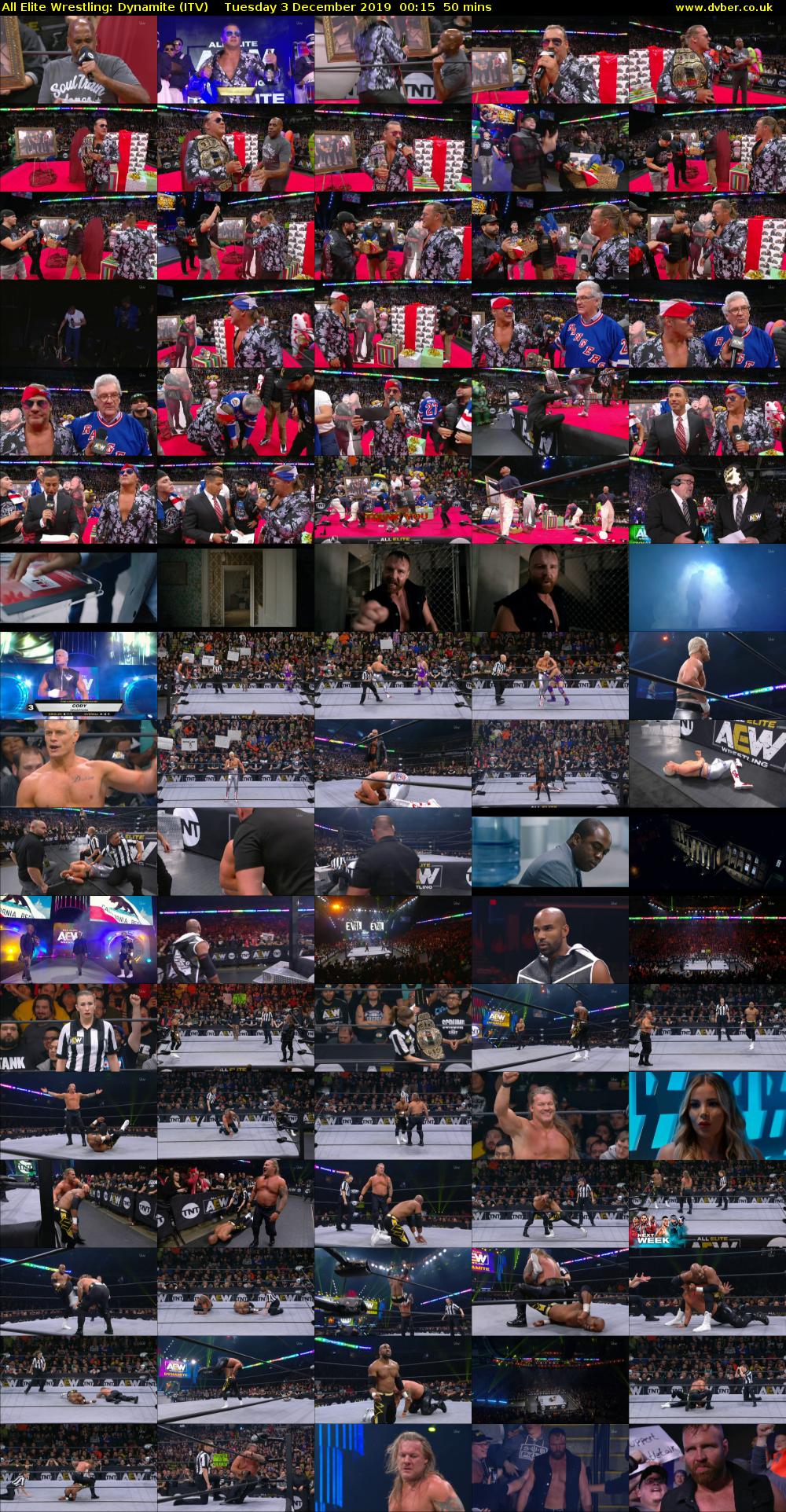 All Elite Wrestling: Dynamite (ITV) Tuesday 3 December 2019 00:15 - 01:05