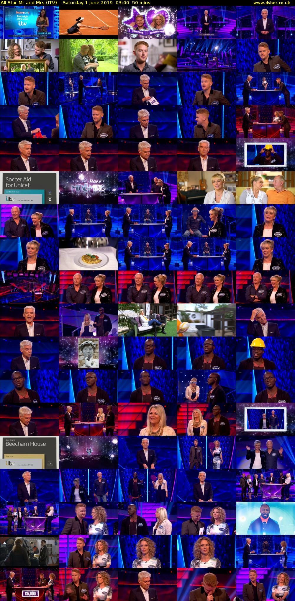 All Star Mr and Mrs (ITV) Saturday 1 June 2019 03:00 - 03:50