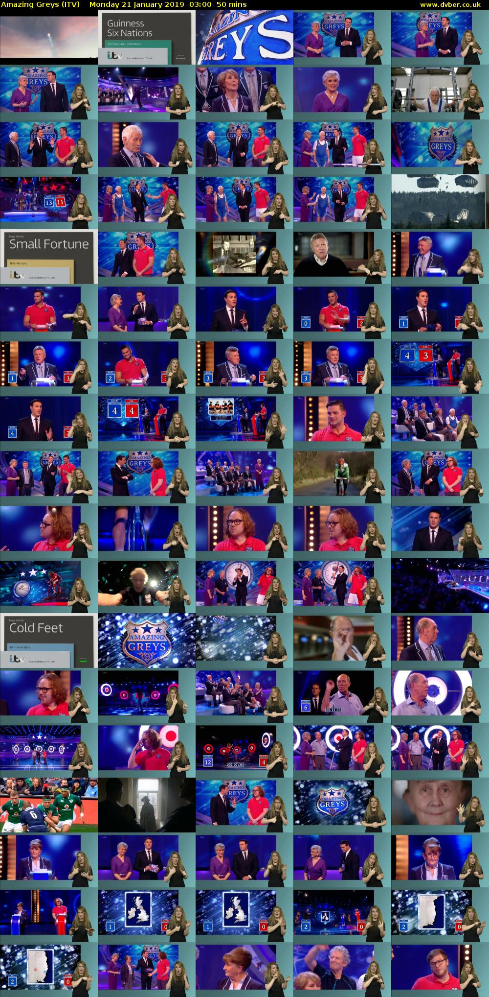 Amazing Greys (ITV) Monday 21 January 2019 03:00 - 03:50