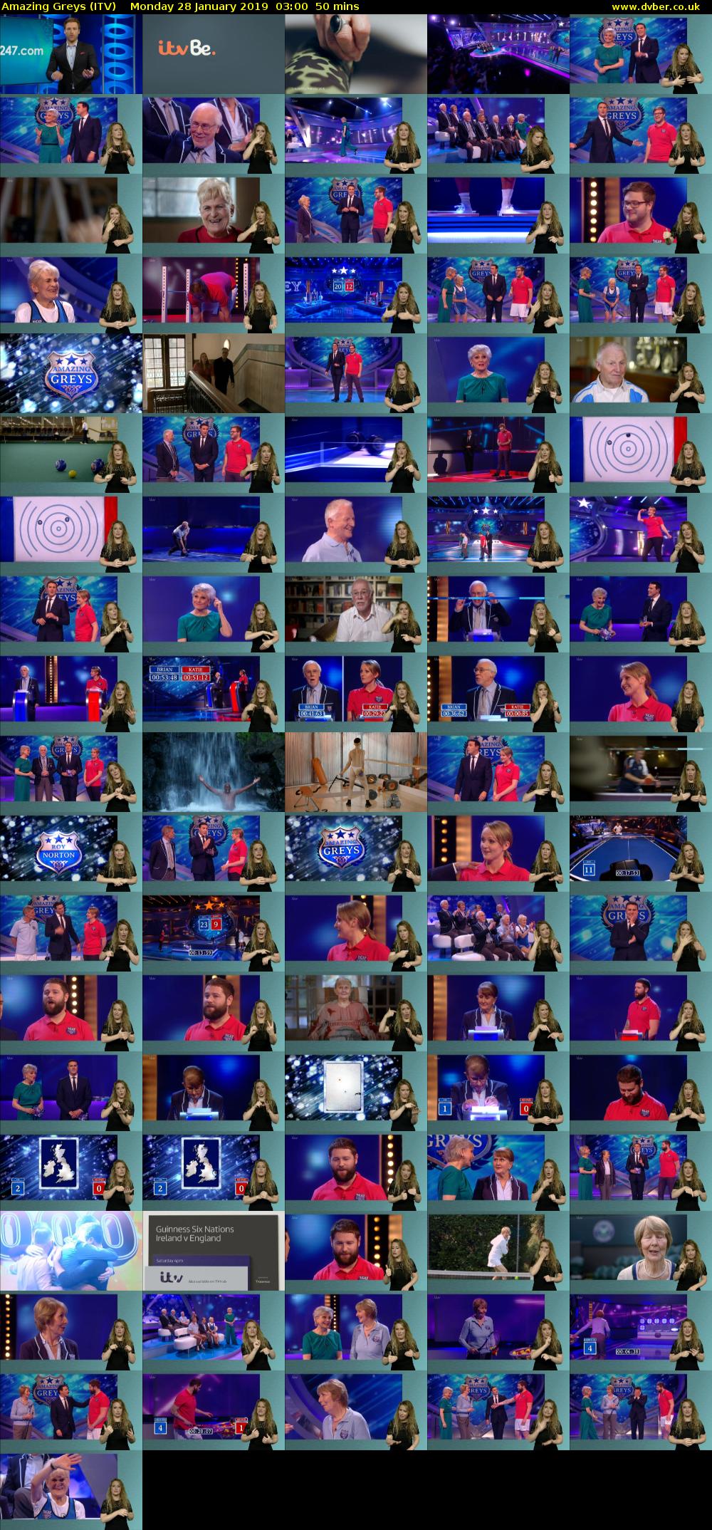 Amazing Greys (ITV) Monday 28 January 2019 03:00 - 03:50