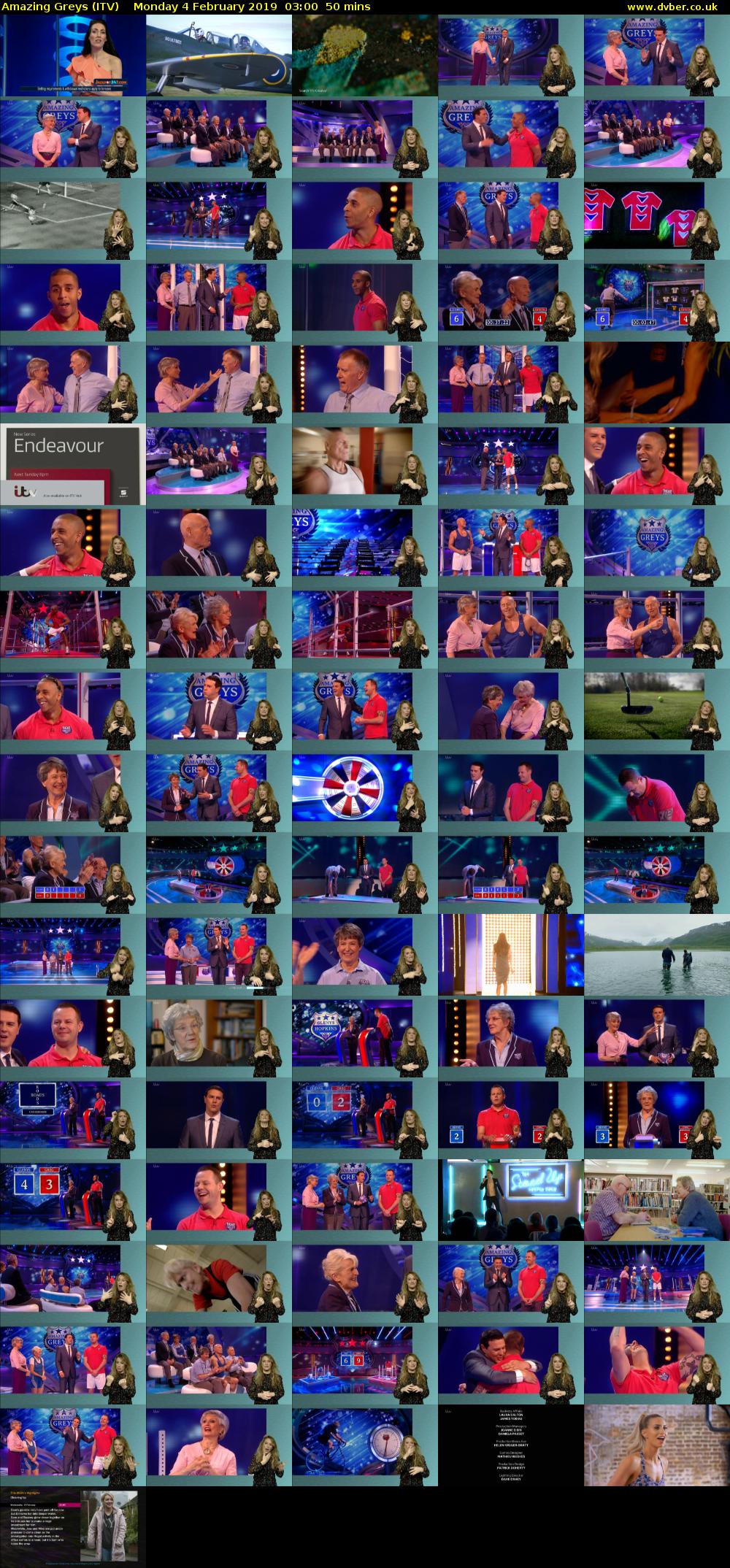 Amazing Greys (ITV) Monday 4 February 2019 03:00 - 03:50