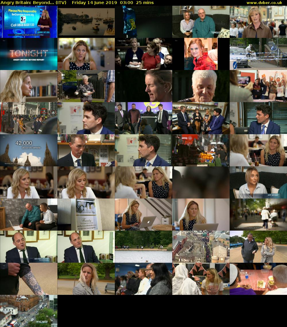 Angry Britain: Beyond... (ITV) Friday 14 June 2019 03:00 - 03:25