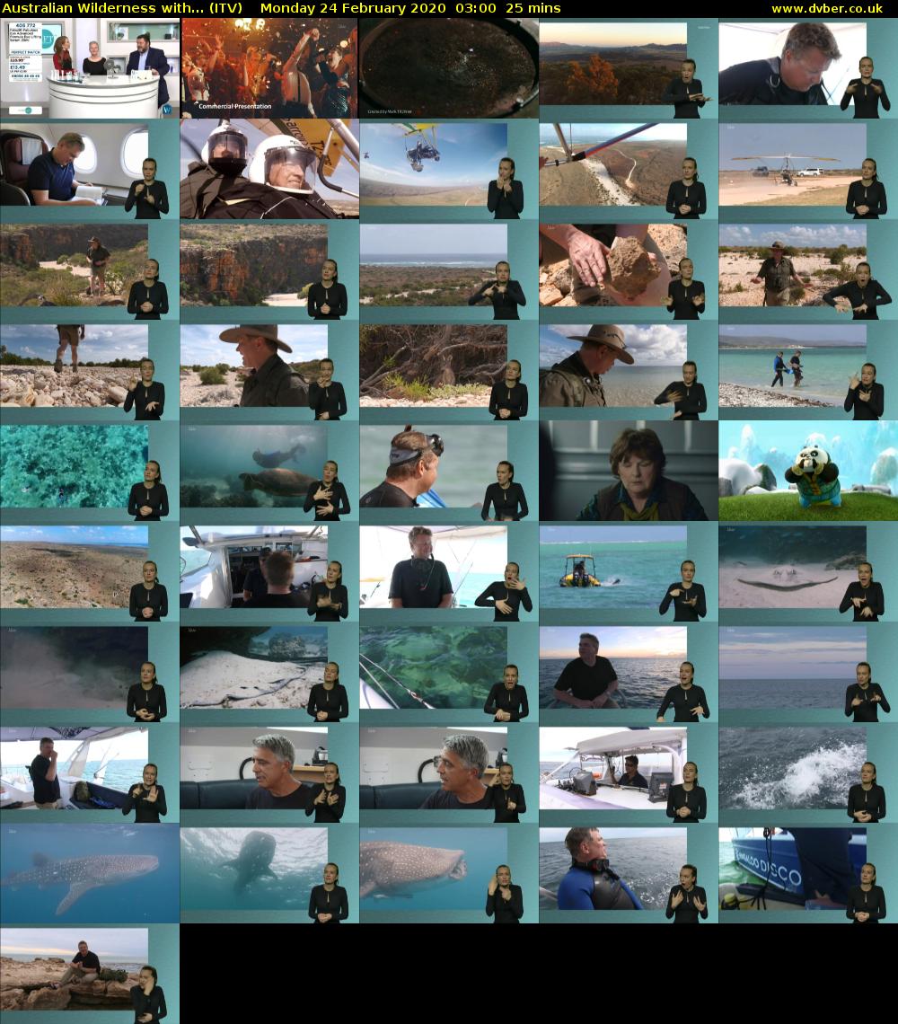 Australian Wilderness with... (ITV) Monday 24 February 2020 03:00 - 03:25