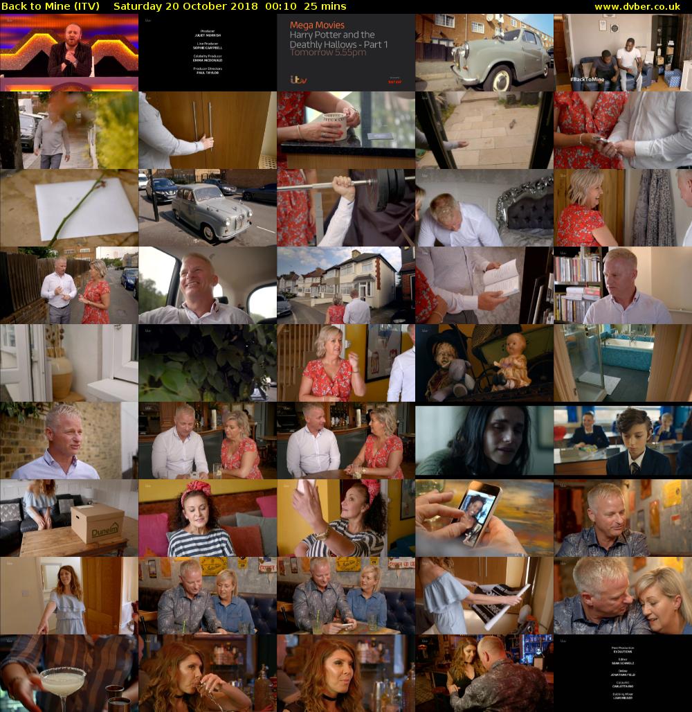 Back to Mine (ITV) Saturday 20 October 2018 00:10 - 00:35