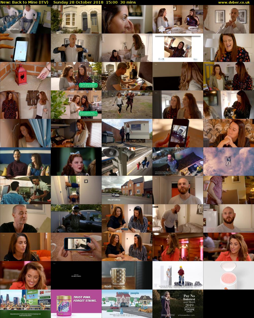 Back to Mine (ITV) Sunday 28 October 2018 15:00 - 15:30