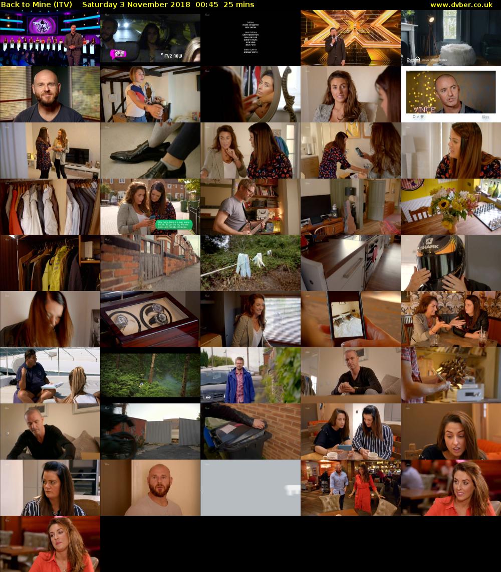 Back to Mine (ITV) Saturday 3 November 2018 00:45 - 01:10