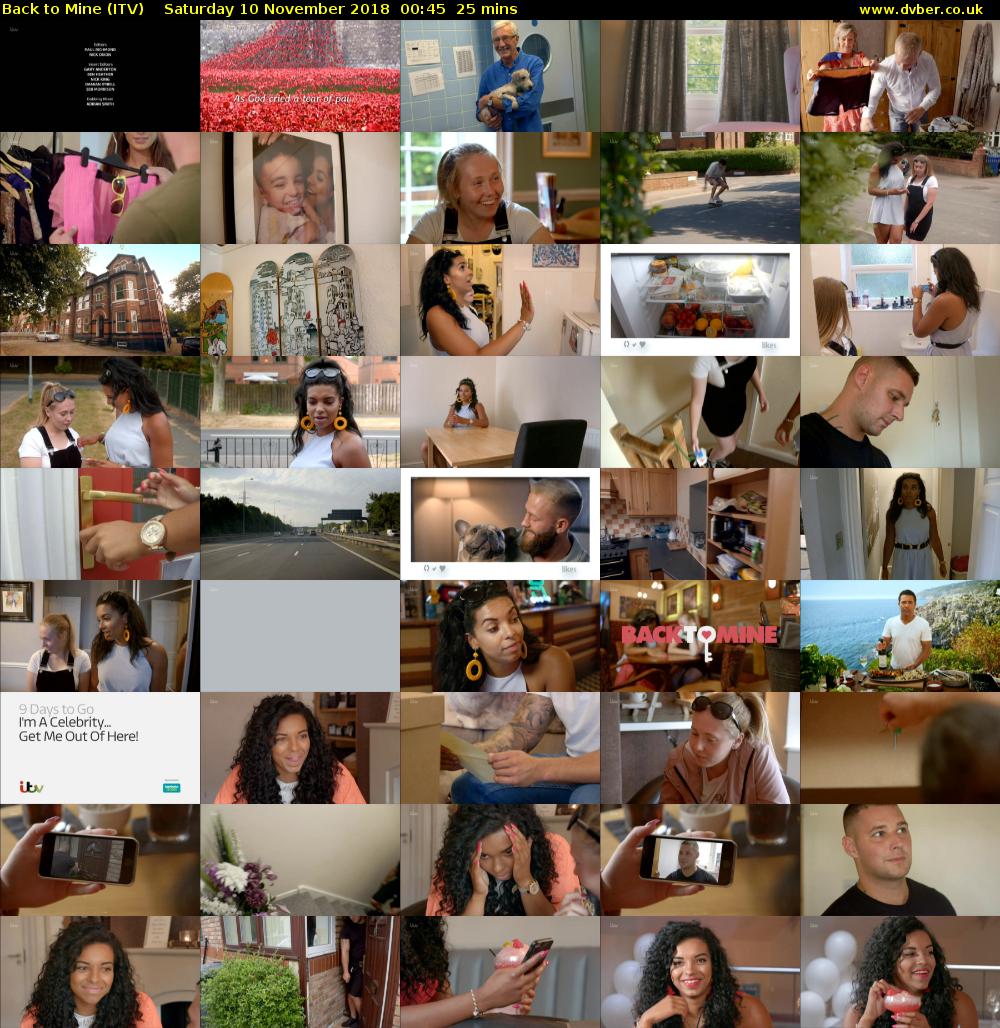 Back to Mine (ITV) Saturday 10 November 2018 00:45 - 01:10