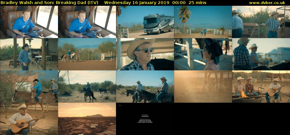 Bradley Walsh and Son: Breaking Dad (ITV) Wednesday 16 January 2019 00:00 - 00:25