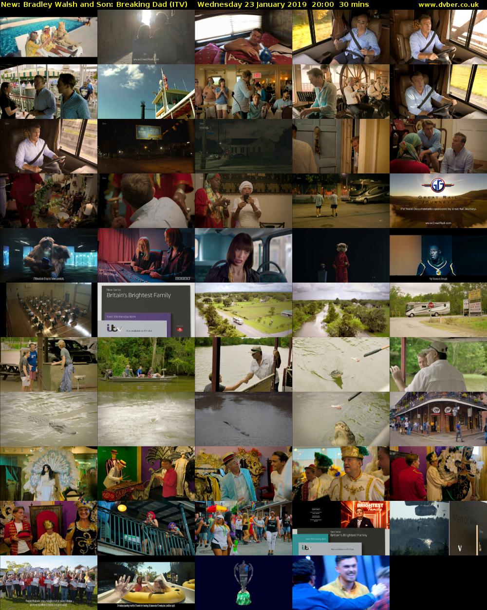 Bradley Walsh and Son: Breaking Dad (ITV) Wednesday 23 January 2019 20:00 - 20:30