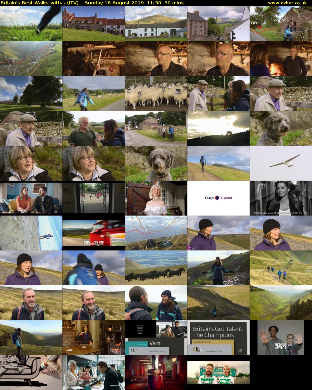 Britain's Best Walks with... (ITV) Sunday 18 August 2019 11:30 - 12:00