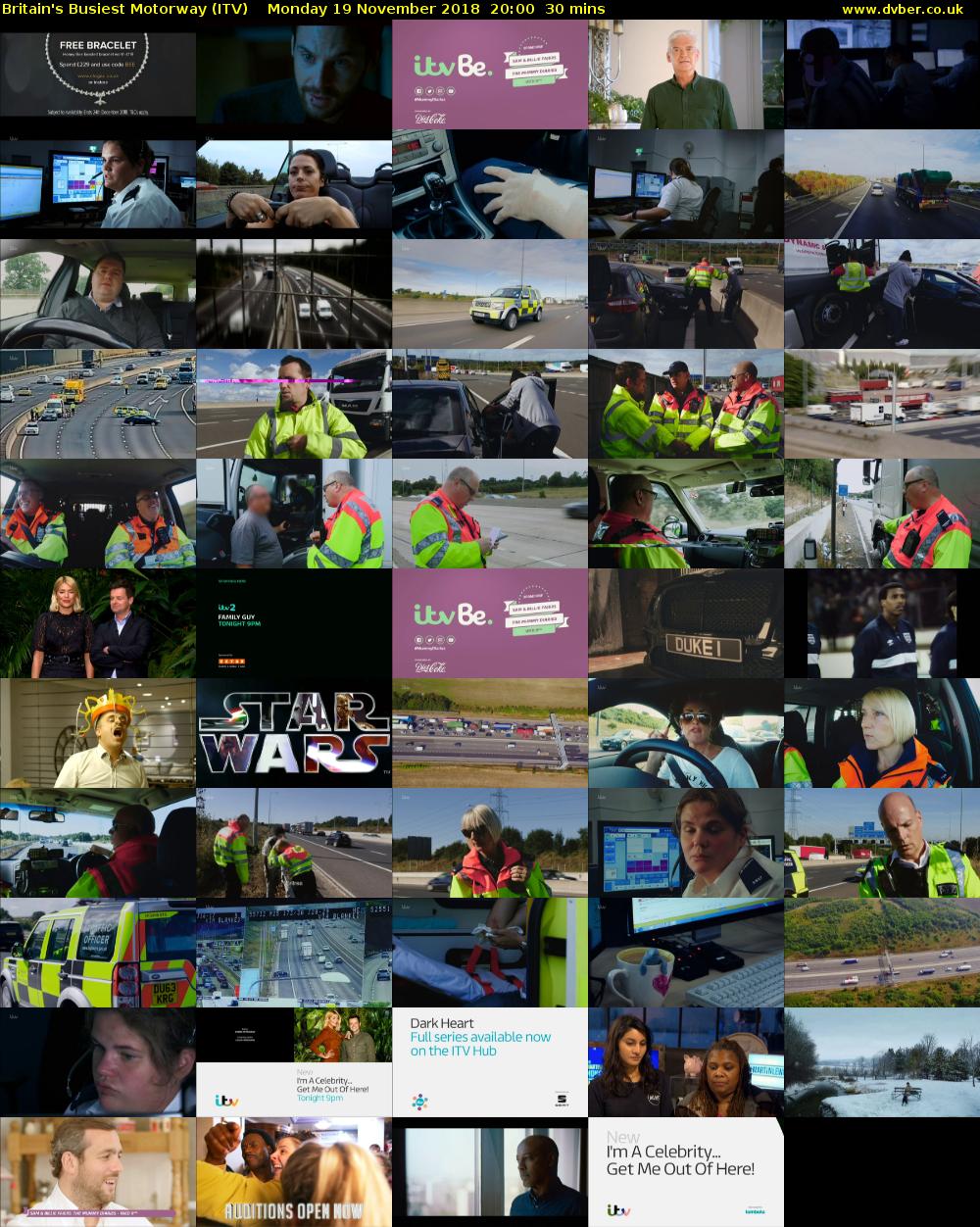 Britain's Busiest Motorway (ITV) Monday 19 November 2018 20:00 - 20:30