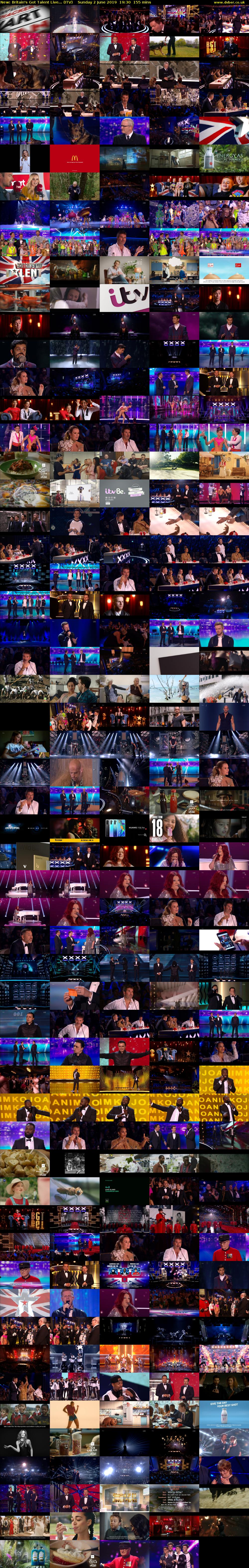Britain's Got Talent Live... (ITV) Sunday 2 June 2019 19:30 - 22:05