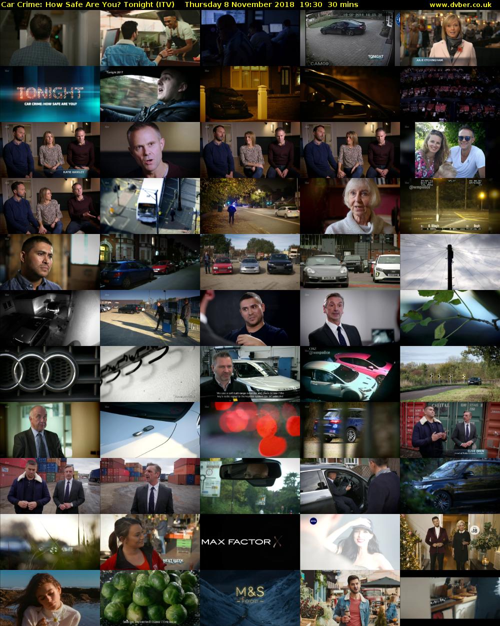 Car Crime: How Safe Are You? Tonight (ITV) Thursday 8 November 2018 19:30 - 20:00