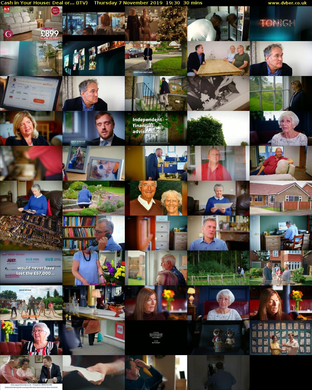 Cash in Your House: Deal or... (ITV) Thursday 7 November 2019 19:30 - 20:00